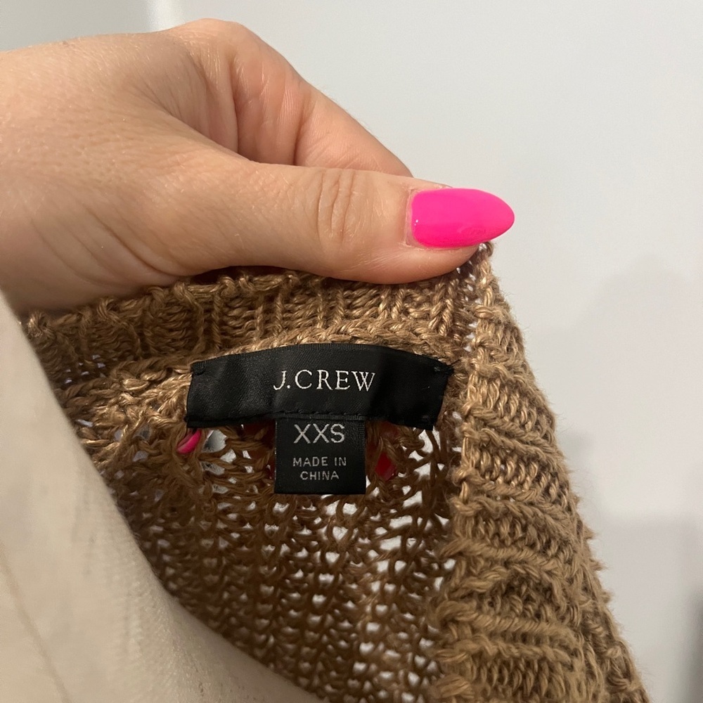 J.Crew Crewneck Knitted Tan Sweater XXS - Picture 5 of 9